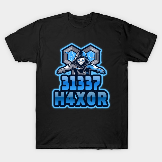 Cyber security - 31337 H4X0R Blue T-Shirt by Cyber Club Tees